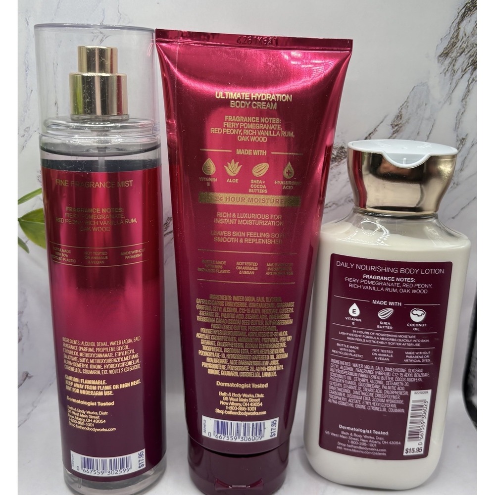 Bath & Body Works Forever Red Body Mist Body Cream & Body Lotion 3 Piece Set New - Picture 2 of 6